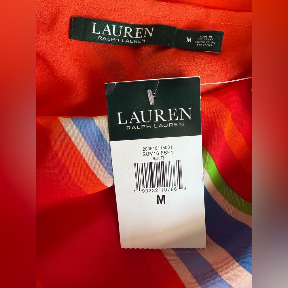 NWT Ralph Lauren Chiffon Variegated Striped Georgette Ruffle Skirt Women Medium - Picture 8 of 12